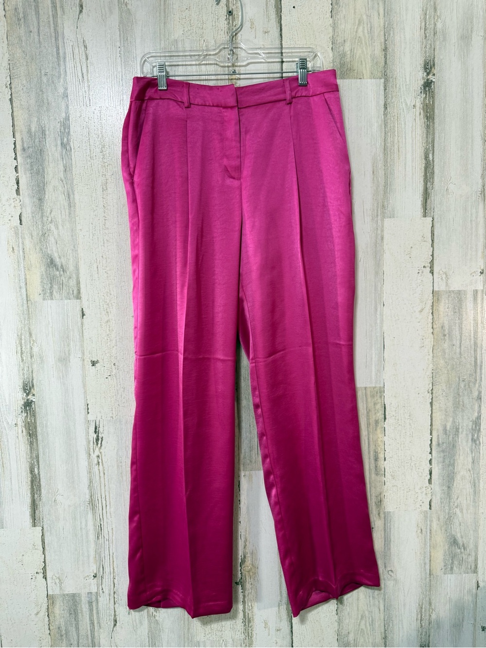Rachel Zoe Satin Wide-Leg Pants in Fuchsia